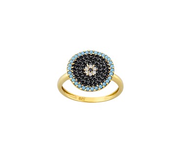 Gold fashion ring with stones14K
										