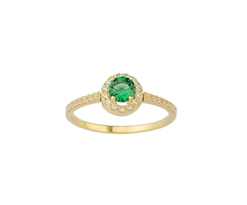 Gold fashion ring in 14K with gemstones
