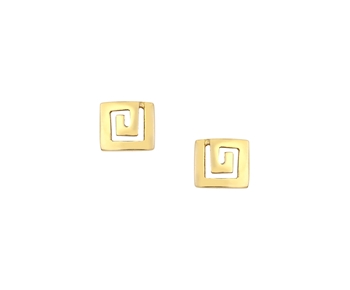 Gold greek ornament earrings in 14K