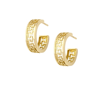 Gold greek ornament earrings in 14K