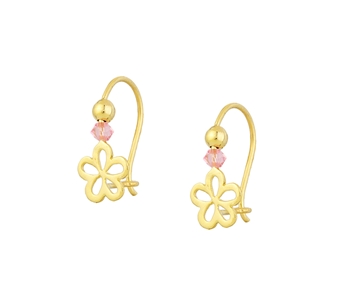 Gold fashion earrings in 14K
