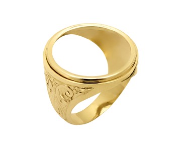 Gold ring in K14 for gold coin