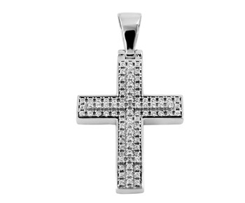 Gold cross in K14 with stones