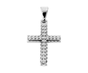 Gold cross in K14 with stones