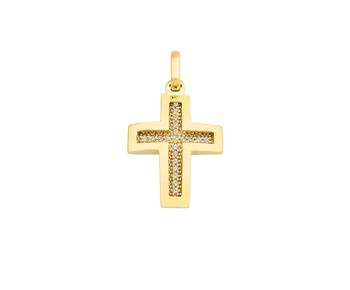 Gold cross in 14Κ with stones
										