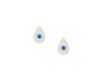 Gold children earrings with smalto in 14K
										