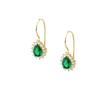 Gold earrings in 14K with stones
										
