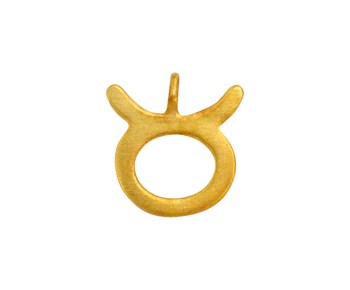 Gold horoscope pendant taurus in K14 
										