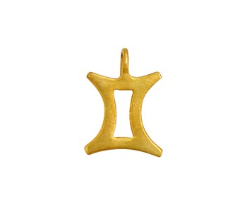 Gold horoscope pendant gemini in K14 
										