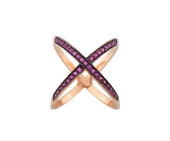 Χρυσο δαχτυλιδι με ροζ πετρες K14
										