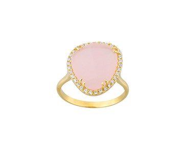 Gold ring with stones 14K
										