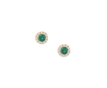 Gold earrings in 14K with gems
