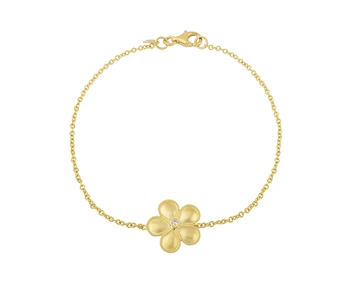Gold bracelet in 14K daisy with gem