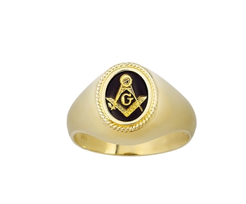 Gold mens ring in 14K with onyx stone