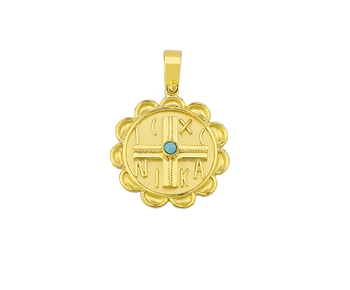 Gold handmade pendant in 14K