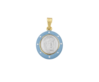 Gold pendant in 14K with smalto