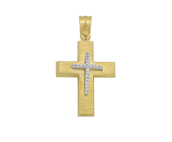 Gold cross in 14k with gems