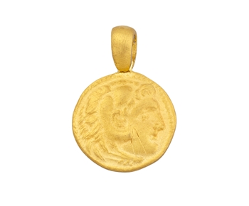 Gold handmade pendant in 18K Alexander the Great