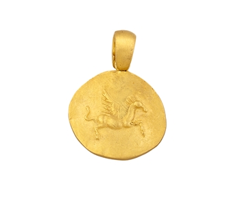Gold handmade pendant in 18K Pegasus