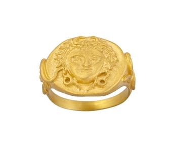 Gold handmade ring in 18K Medusa