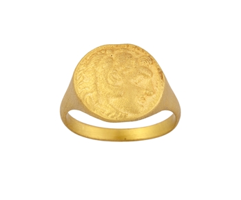 Χρυσο χειροποιητο δαχτυλιδι Κ18 Μεγας Αλεξανδρος