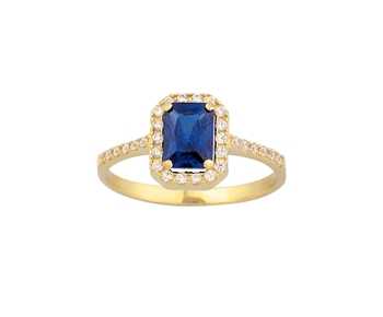 Gold ring in 14k with gems