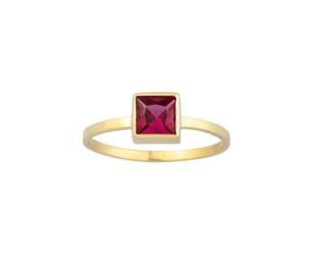 Gold ring in 14K with coloured gem