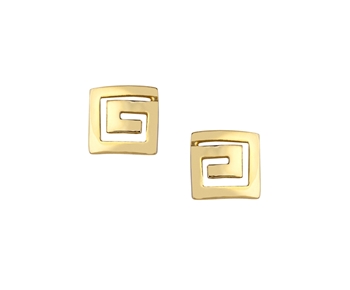 Gold greek ornament earrings in 14K 