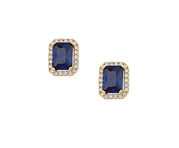 Gold earrings with gems in 14K
