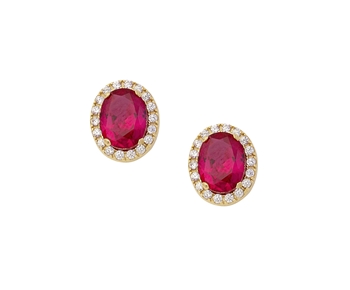 Gold earrings with gems in 14K