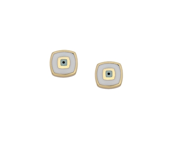 Gold fashion earrings in 14K with eye