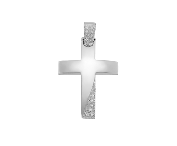 Gold cross in 14K with gems