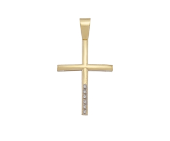 Gold cross in 14K with gems