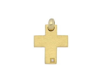 Gold cross in 14K with gem