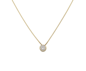 Gold fashion necklace with gem in 14K 