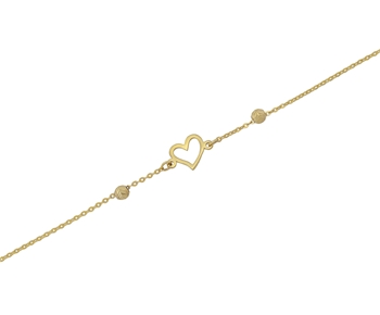 Gold fashion bracelet with heart in 14K
